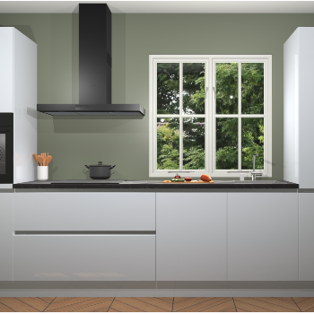 Sneeuwwitte Hoogglans Greeploze keuken Taranto 40025