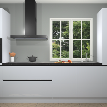 Sneeuwwitte Hoogglans Greeploze keuken Taranto 40028