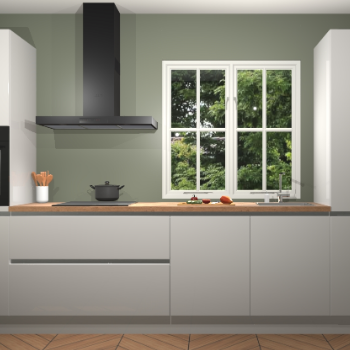 Zijdegrijze Hoogglans Greeploze keuken Taranto 40034