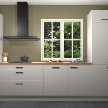 Zijdegrijze Hoogglans keuken Taranto 40036