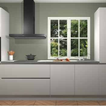 Zijdegrijze Hoogglans Greeploze keuken Taranto 40041