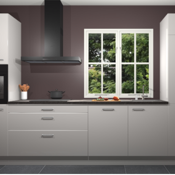 Zijdegrijze Hoogglans keuken Taranto 40046