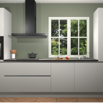 Zijdegrijze Hoogglans Greeploze keuken Taranto 40047