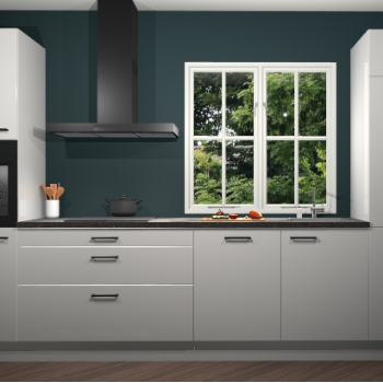 Zijdegrijze Hoogglans keuken Taranto 40048