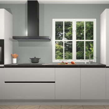 Zijdegrijze Hoogglans Greeploze keuken Taranto 40050