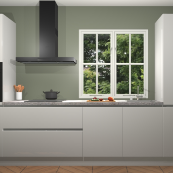 Zijdegrijze Hoogglans Greeploze keuken Taranto 40059