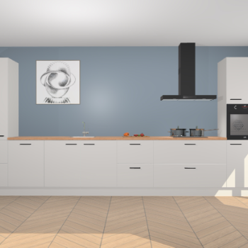 Zijdegrijze hoogglans keuken Barentsburg 92214