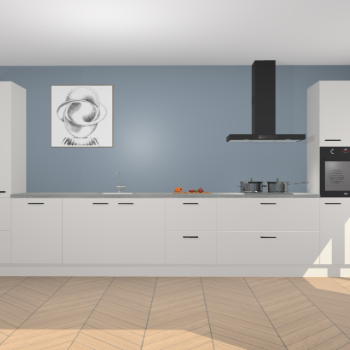 Zijdegrijze hoogglans keuken Barentsburg 92222