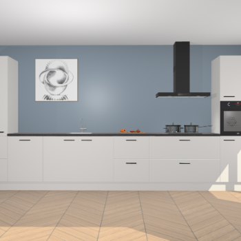 Zijdegrijze hoogglans keuken Barentsburg 92229