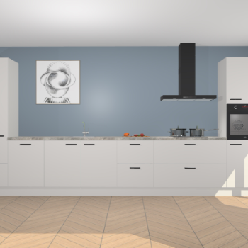 Zijdegrijze hoogglans keuken Barentsburg 92236