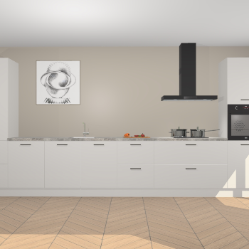 Zijdegrijze hoogglans keuken Barentsburg 92237