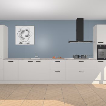 Zijdegrijze hoogglans keuken Barentsburg 92242