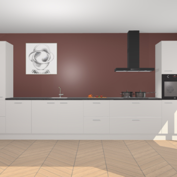 Zijdegrijze hoogglans keuken Barentsburg 92246