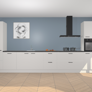 Zijdegrijze hoogglans keuken Barentsburg 92248