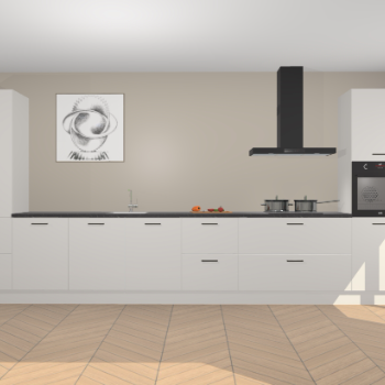 Zijdegrijze hoogglans keuken Barentsburg 92249