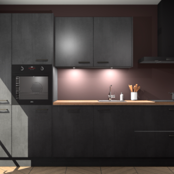 Beton Zwarte keuken Groenland 53368