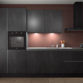 Beton Zwarte greeploze keuken Groenland 53384