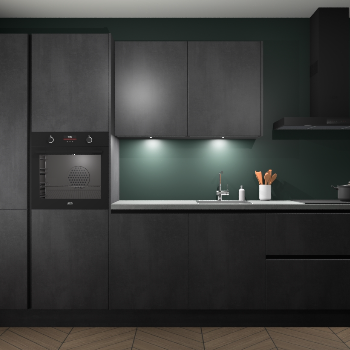 Beton Zwarte greeploze keuken Groenland 53393