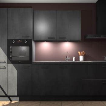 Beton Zwarte keuken Groenland 53728