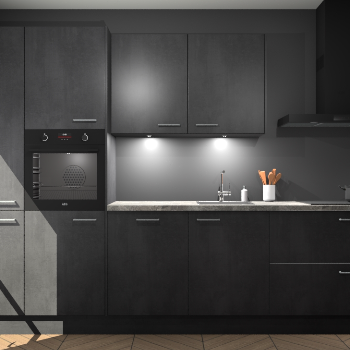 Beton Zwarte keuken Groenland 53616