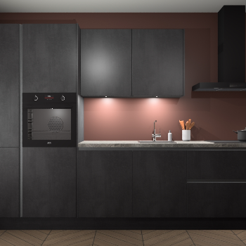 Beton Zwarte greeploze keuken Groenland 53617