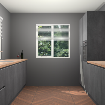 Beton Zwarte greeploze keuken Lusaka 46068