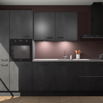 Beton Zwarte keuken Groenland 53613