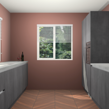 Beton Zwarte greeploze keuken Lusaka 46079