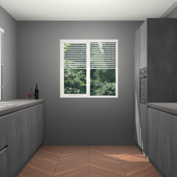 Beton Zwarte greeploze keuken Lusaka 46122