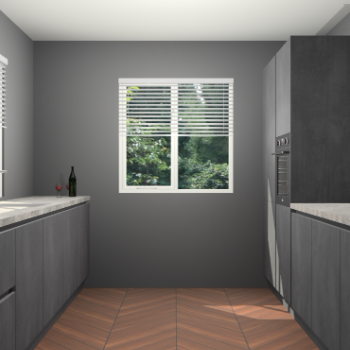 Beton Zwarte greeploze keuken Lusaka 46160