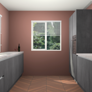 Beton Zwarte greeploze keuken Lusaka 46169