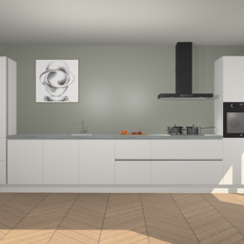 Zijdegrijze greeploze keuken Barentsburg 92465