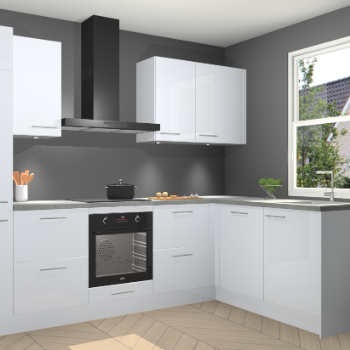 Sneeuwwitte hoogglans keuken Bazel 21909