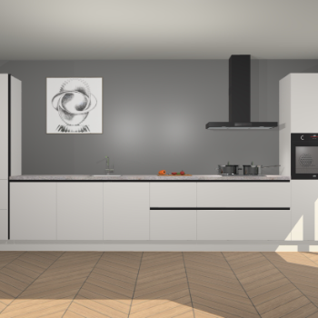 Zijdegrijze greeploze keuken Barentsburg 92488