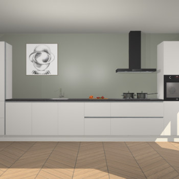 Zijdegrijze greeploze keuken Barentsburg 92498