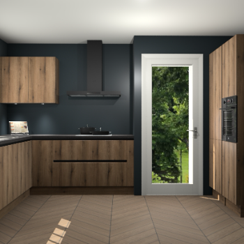 Goud eiken greeploze keuken Ambanja 92038