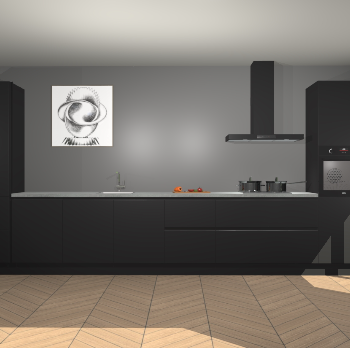 Zwarte greeploze keuken Barentsburg 92564