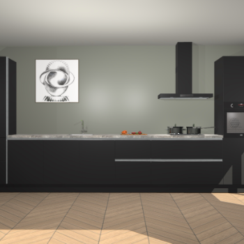 Zwarte greeploze keuken Barentsburg 92577