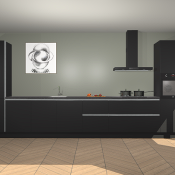 Zwarte greeploze keuken Barentsburg 92591