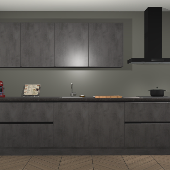 Beton antraciet greeploze keuken Berlijn 52342