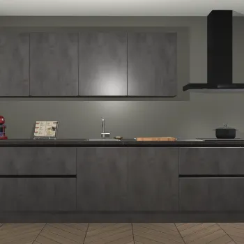 Beton antraciet greeploze keuken Berlijn 52342