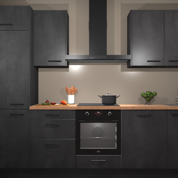 Beton zwarte keuken Santiago 21616