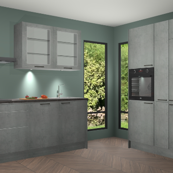 Beton parelgrijze keuken Moskou 21732