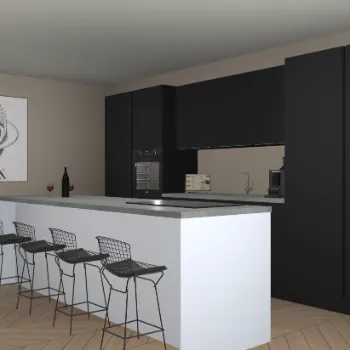 Zwarte/sneeuwwitte greeploze keuken Coin 38300