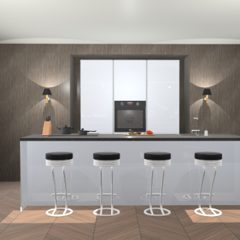 Witte hoogglans greeploze keuken Amsterdam 19466