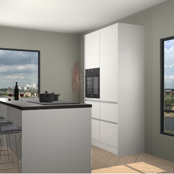 Zijdegrijze hoogglans greeploze keuken Barbados 18571