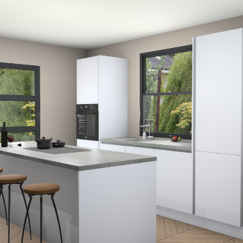 Sneeuwwitte greeploze keuken Los Angeles 19011