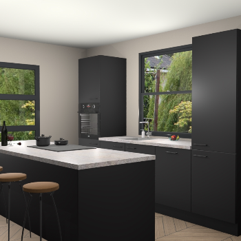 Zwarte keuken Los Angeles 19048