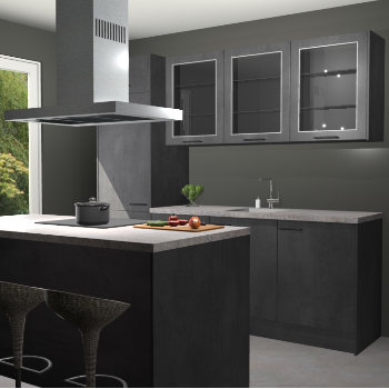 Zwart beton keuken Andorra 18558