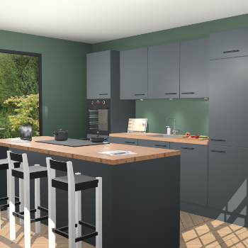 Onyxgrijze keuken Kabul 19241